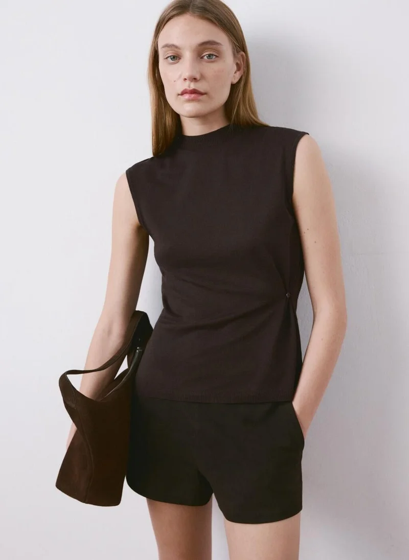 Side Gathered Knit Top