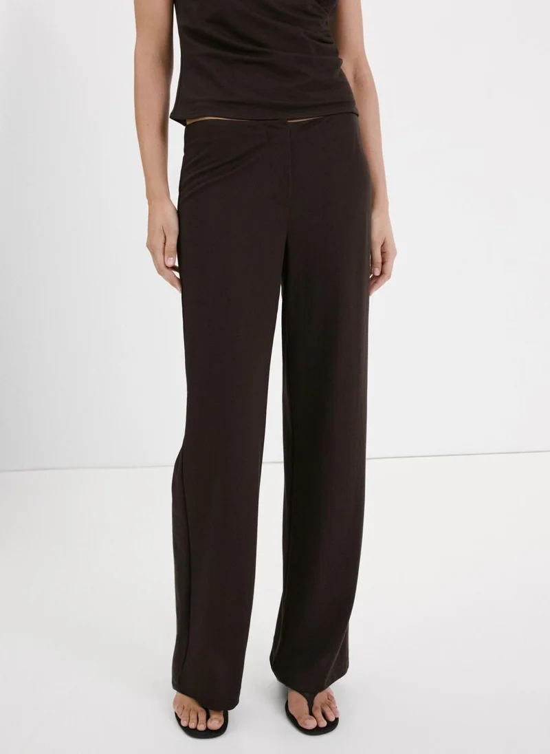 Mid-Rise Straight Trousers
