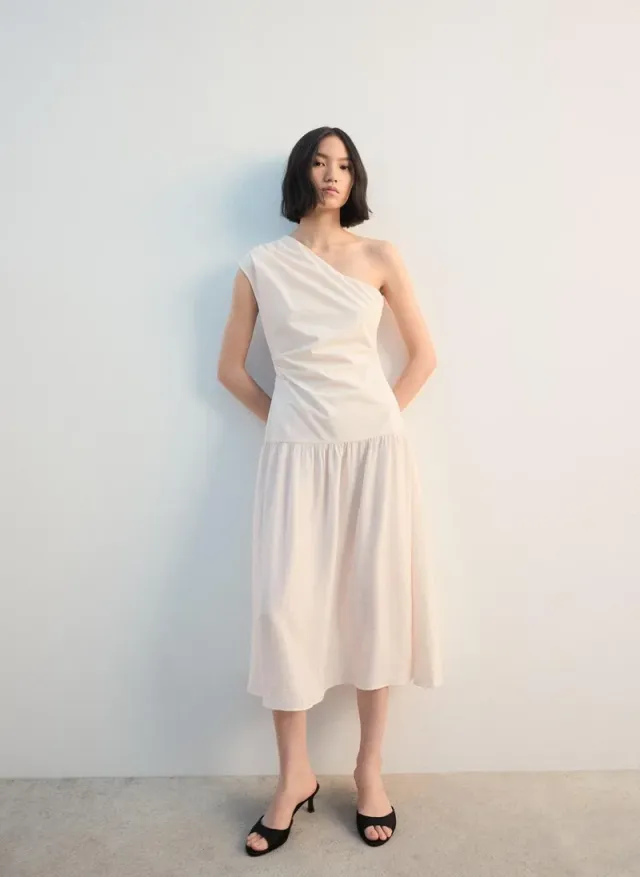 Asymmetrical Pleated Dress