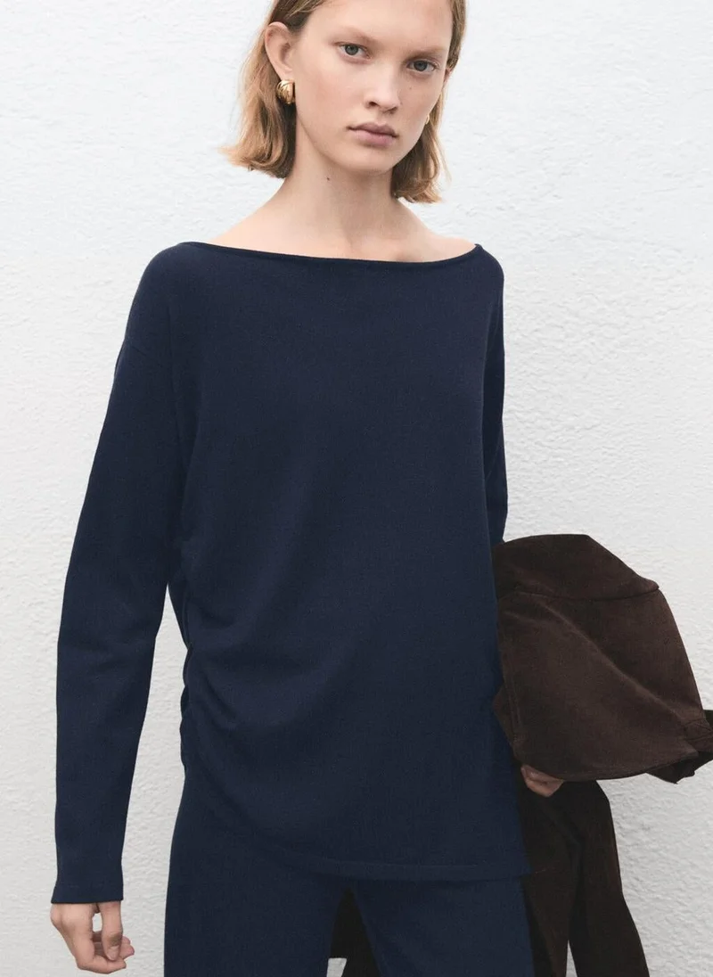 Boat Neck Knit Sweater