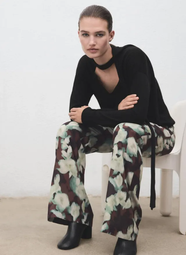 Printed Flared Trousers – image 3