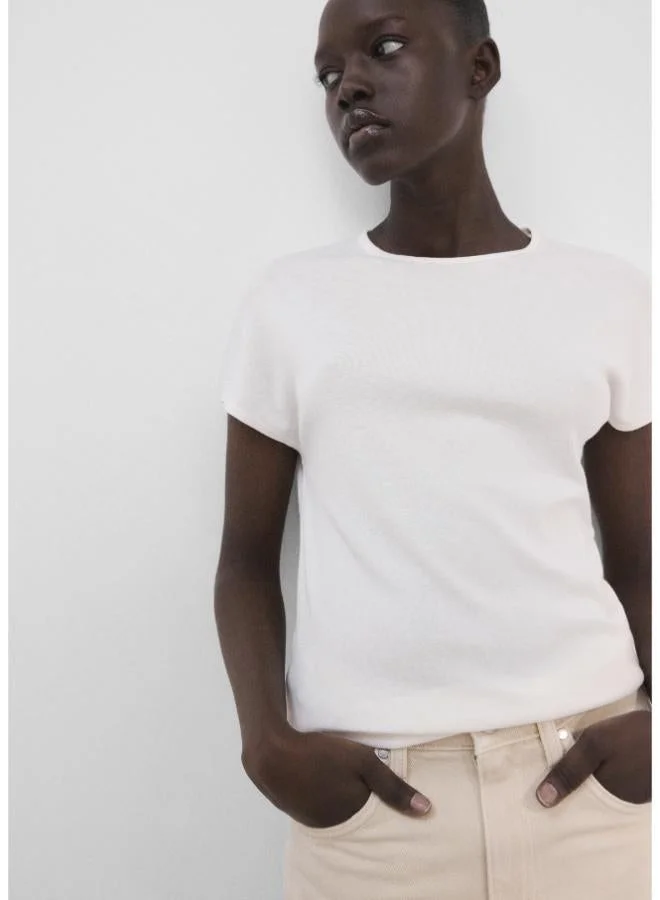 Short-sleeve Cotton Blend T-Shirt