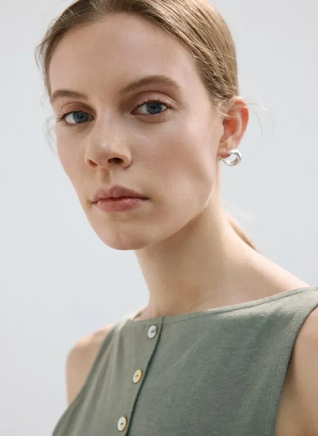Cotton Button Gilet – image 4