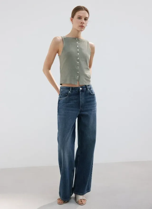 Cotton Button Gilet – image 5