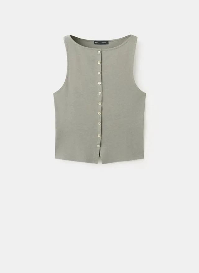Cotton Button Gilet – image 6