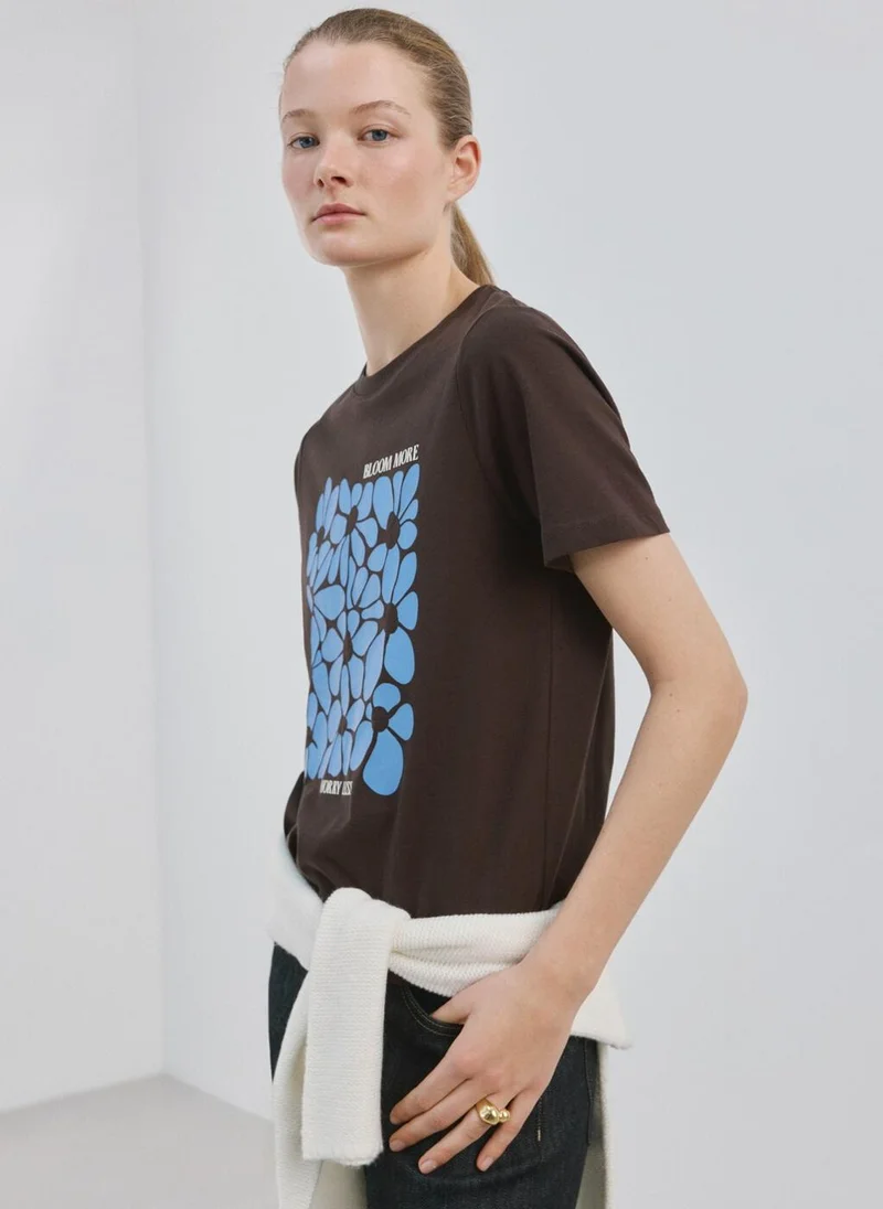 Printed Cotton Blend T-Shirt