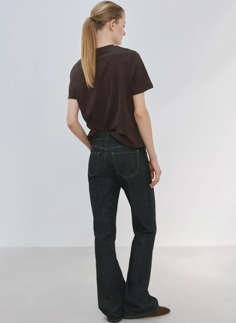 Printed cotton-blend t-shirt