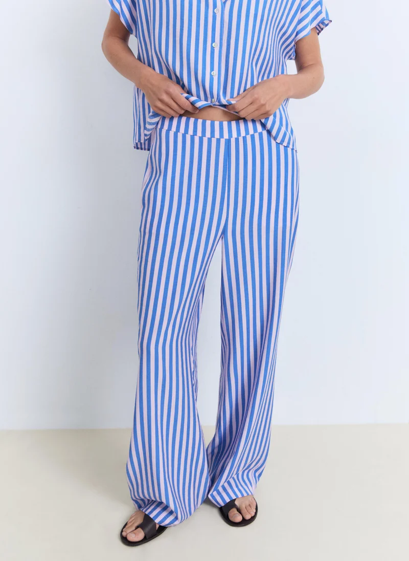 Striped Straight Trousers