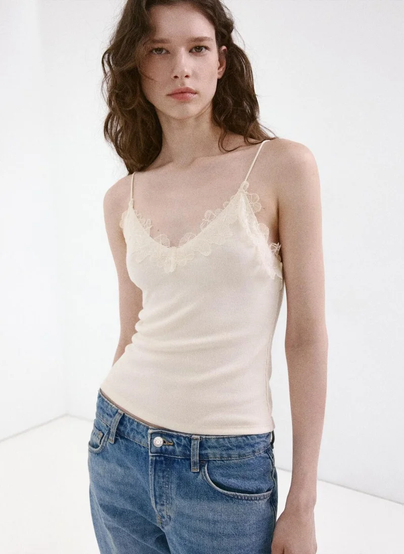 Knit Top Lace Detail