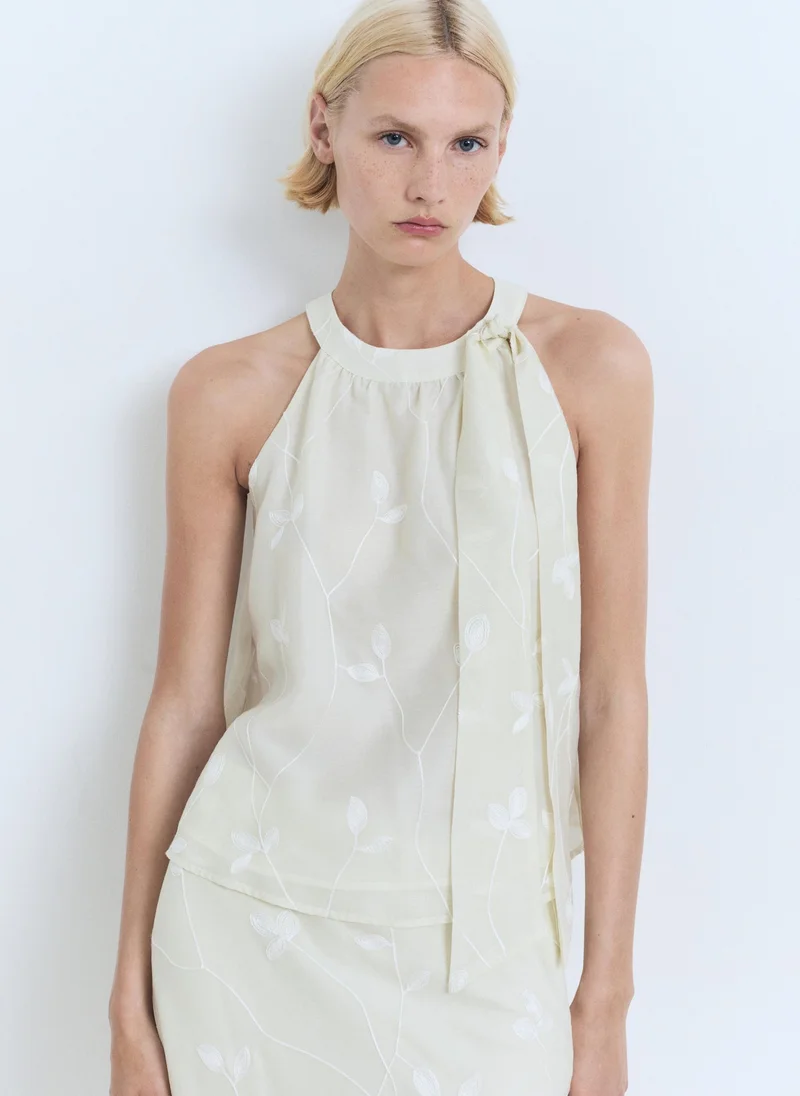 Halter Neck Knot Detail Top