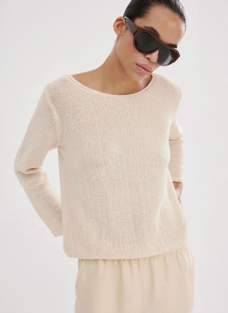 Open-Knit Long-Sleeve Jumper