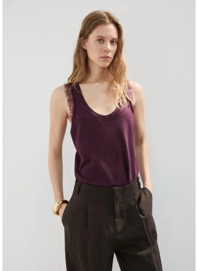 Lace Back Knit Top