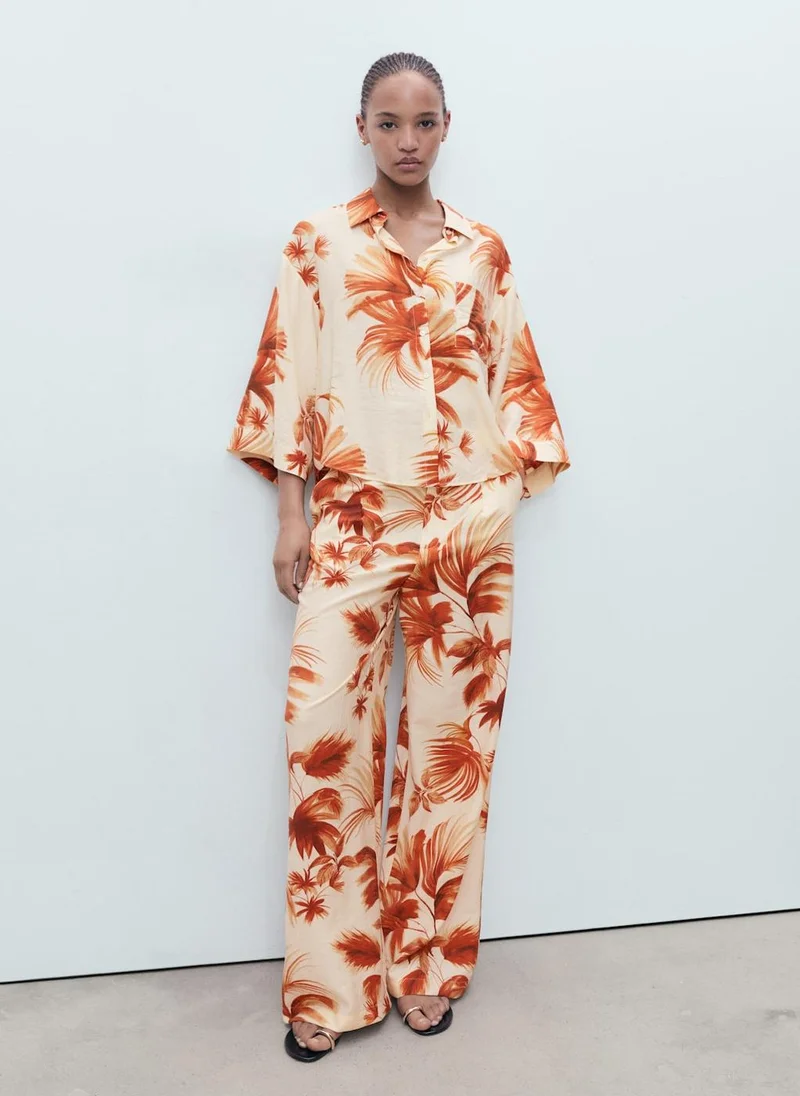 Palm-Tree 3/4 Sleeve Shirt