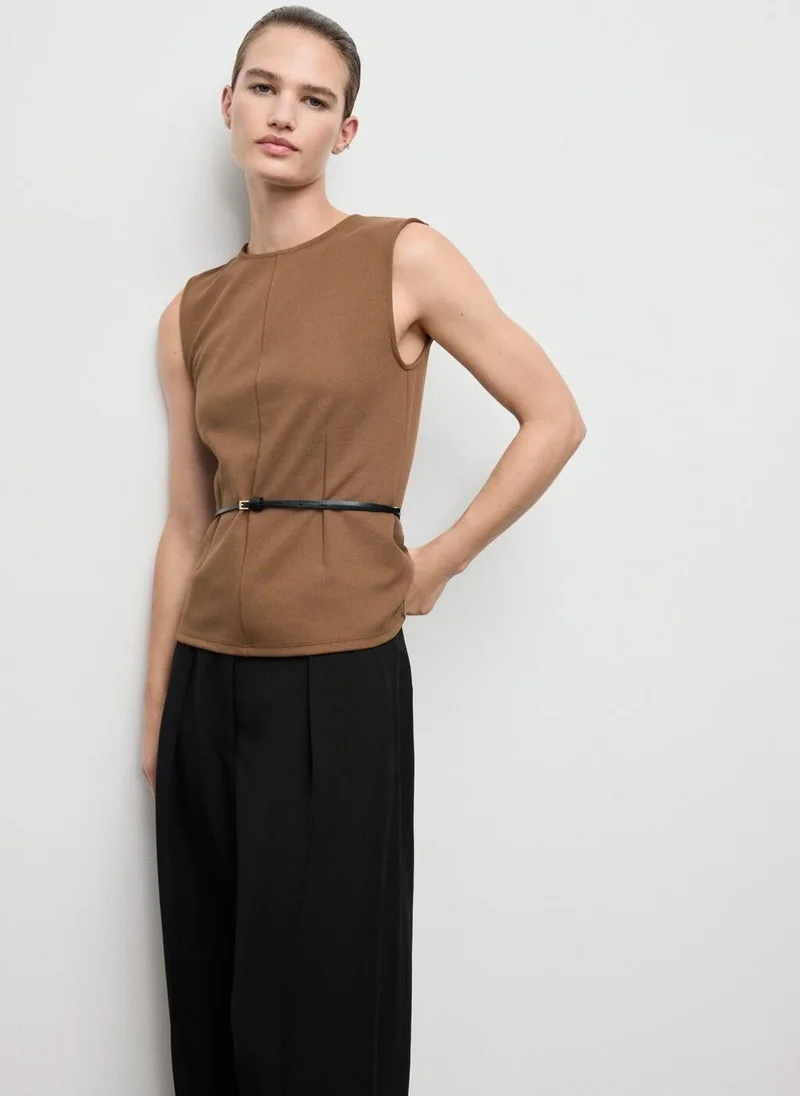 Wide Strap Fitted Top