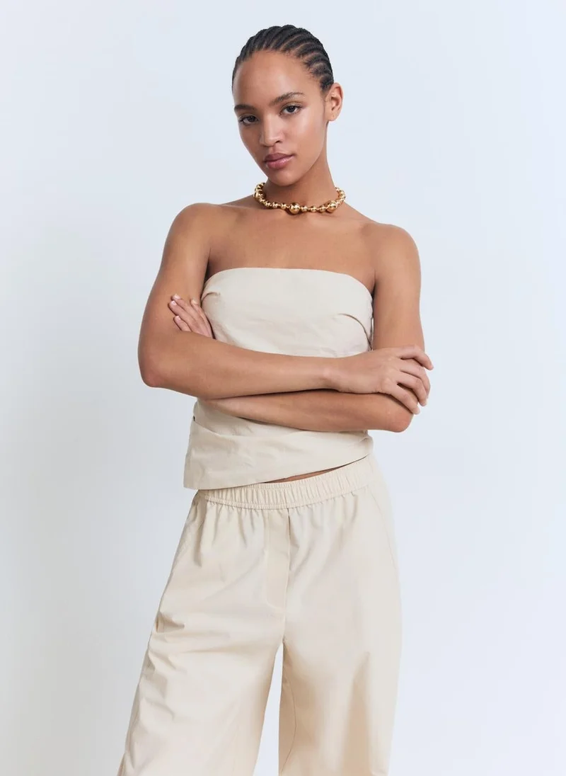 Asymmetrical Strapless Top