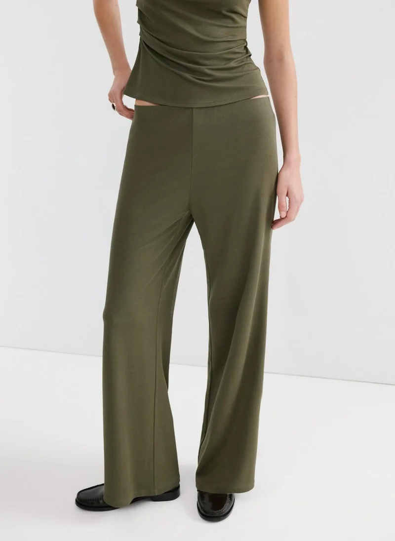 Straight-fit Elastic Waist Trousers