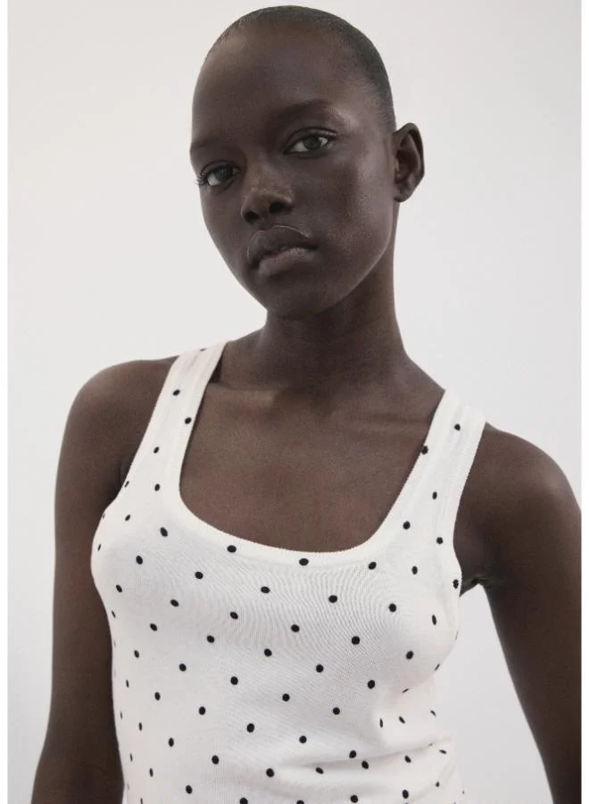 Polka-dot Knitted Top