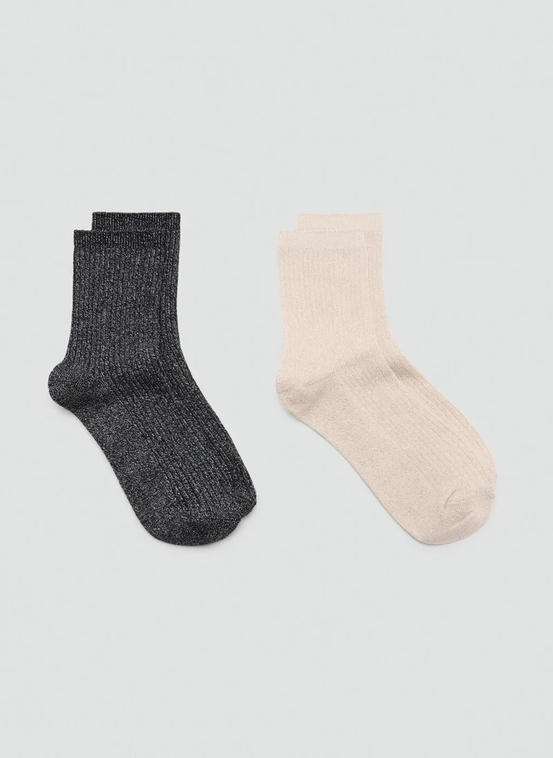 Ribbed Lurex Socks
