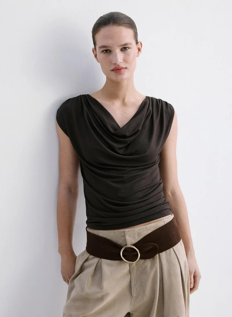 Draped Fitted T-Shirt