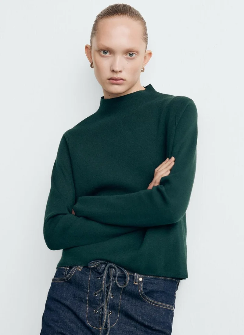 Knitted Perkins Neck Sweater
