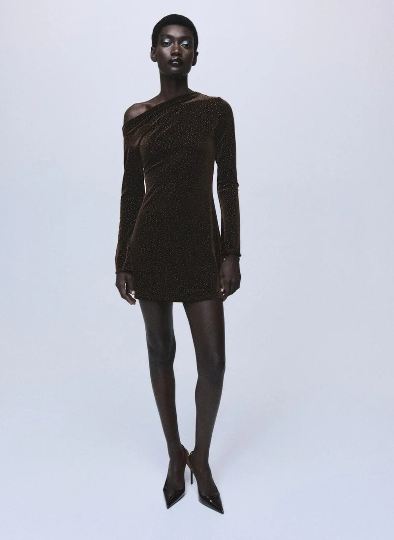 Asymmetrical Velvet Dress
