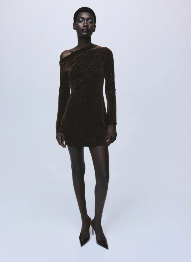 Asymmetrical Velvet Dress