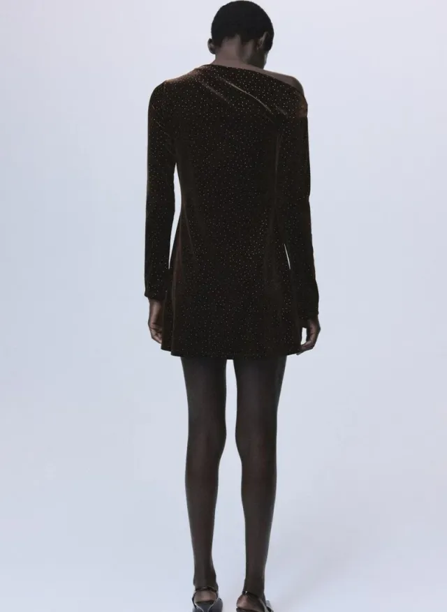 Asymmetrical Velvet Dress – image 2