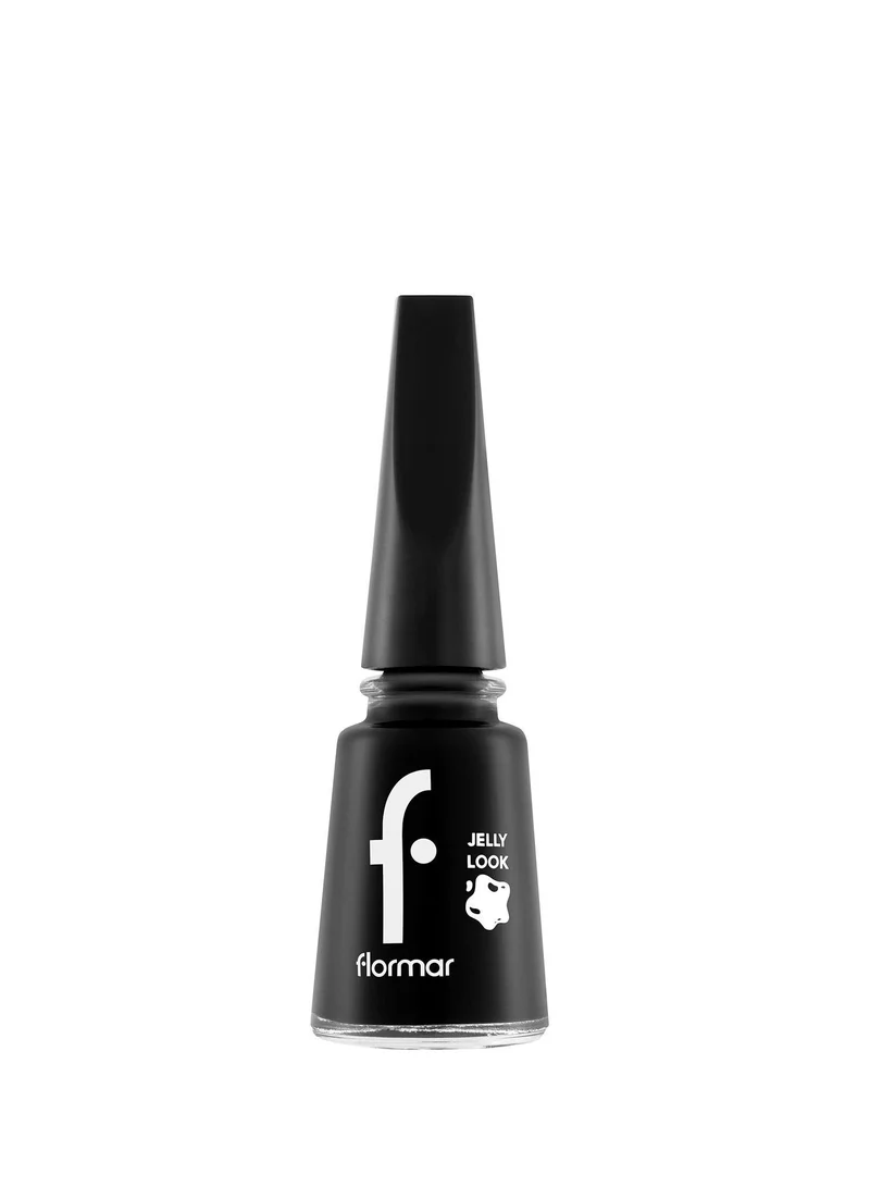 Flormar Jelly Look Nail Enamel Patent Black Leather