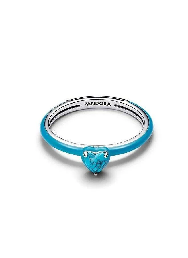 Turquoise-coloured Heart Stone Ring