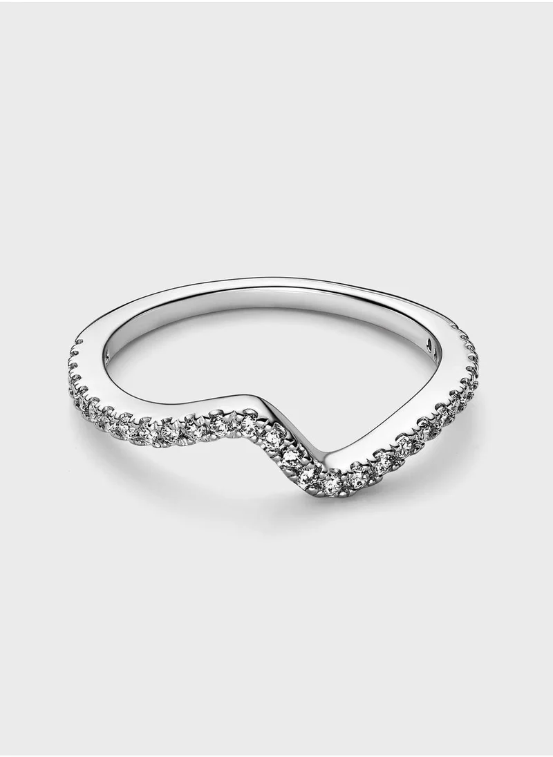 Sparkling Wave Ring Sets Silver