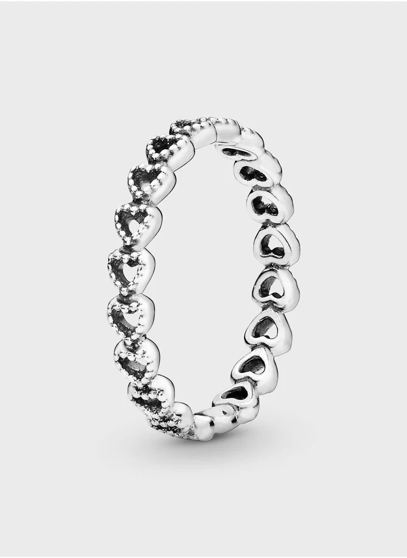 Band Of Hearts Ring, silver