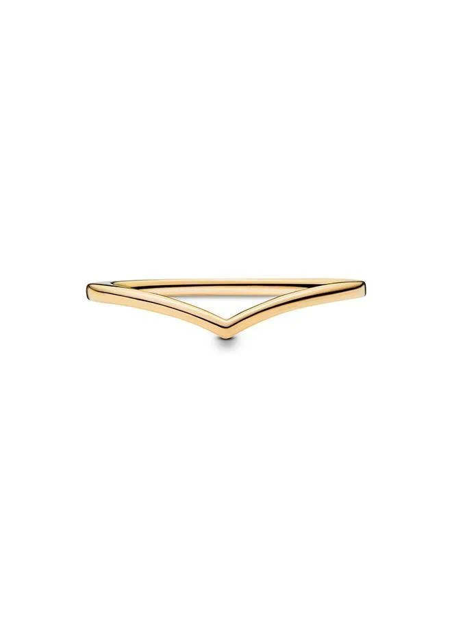Polished Wishbone Ring Set, Gold-plated