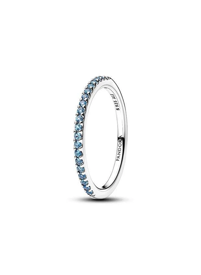 Sparkling Aquamarine Half-Eternity Band Ring