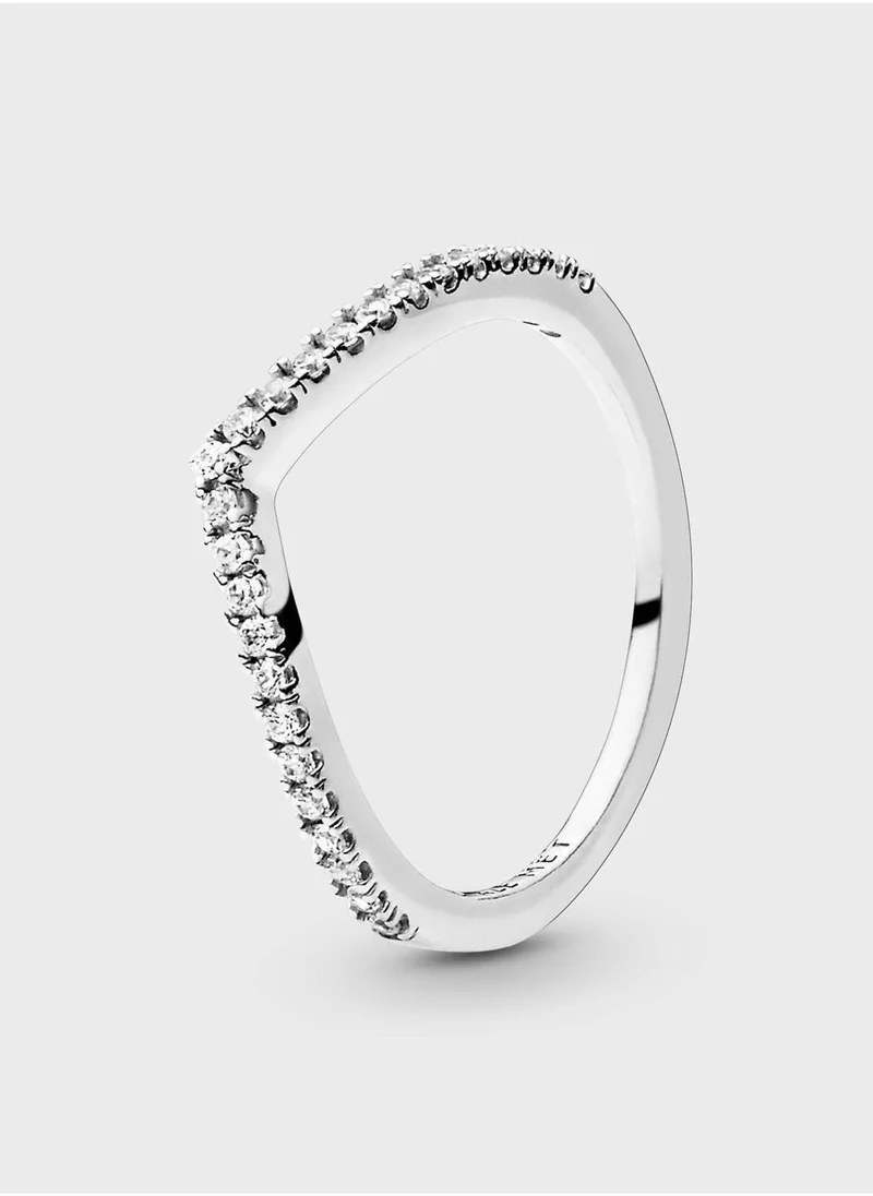 Sparkling Wishbone Ring Sets Silver