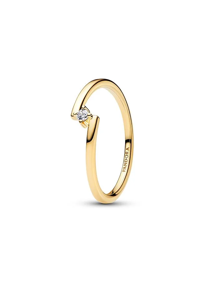 Split Solitaire Ring Gold