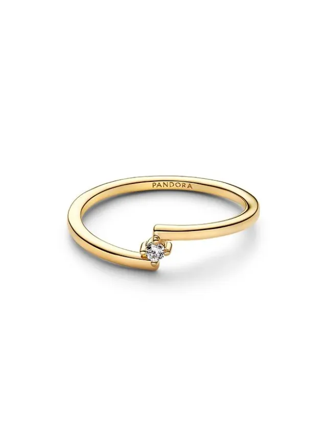 Split Solitaire Ring Gold – image 2