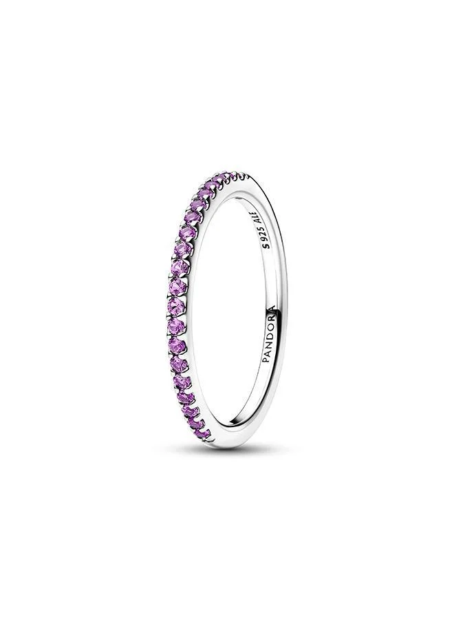 Sparkling Half-Eternity Band Ring Purple