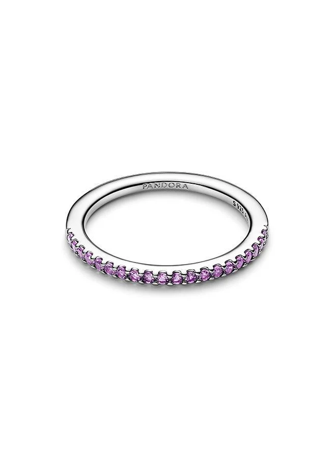 Sparkling Purple Half-Eternity Band Ring
