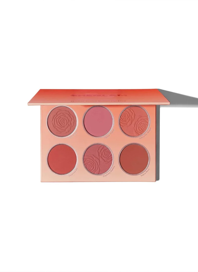 Floral Flush 6-Color Pressed Powder Blush Palette Natural