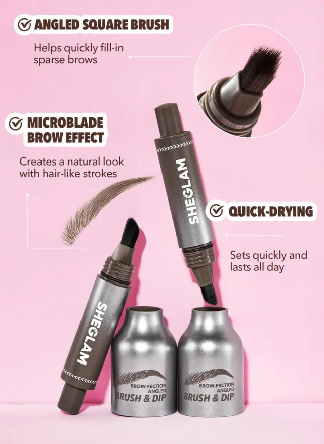 SHEGLAM Brow-Fection Angled Brush & Dip Black – image 3