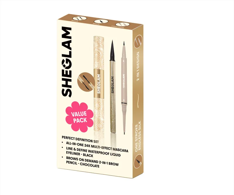 Eye Essentials Trio Mascara Eyeliner Brow Pencil Gold