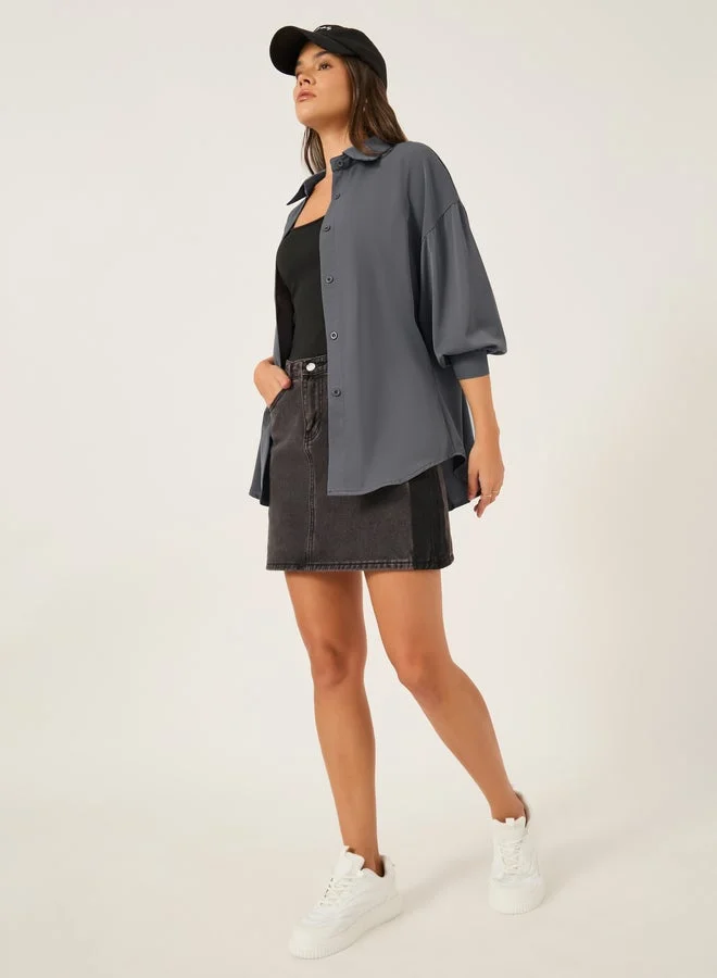 Oversized Balloon Sleeve Shirt Pink