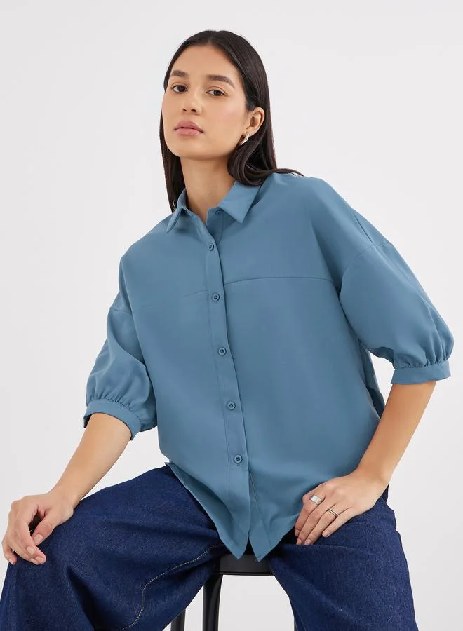 Oversized Balloon Sleeve Shirt Pink