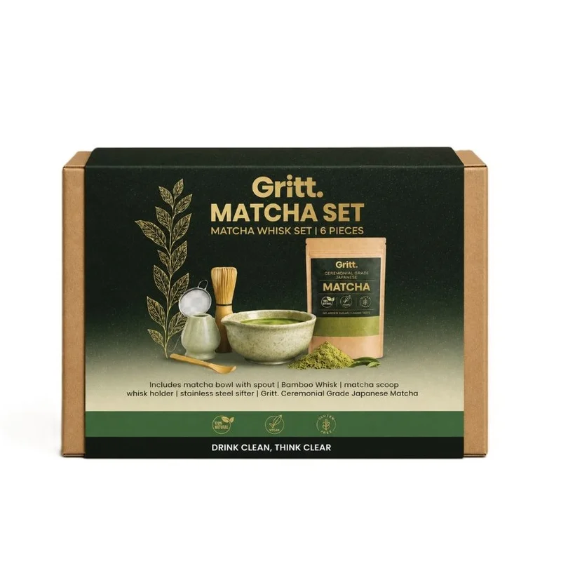 Gritt Japanese Matcha Whisk Set 6 Pieces Green