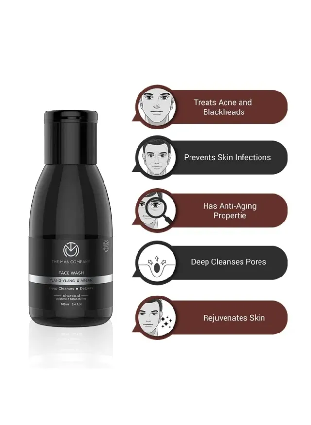 ذا مان كومباني مجموعة هدايا بالفحم | صابون، غسول وجه، مقشر وجه | تنظيف عميق، إزالة السموم، مضاد لحب الشباب والرؤوس السوداء والأوساخ - عبوة من 3 – صورة 5
