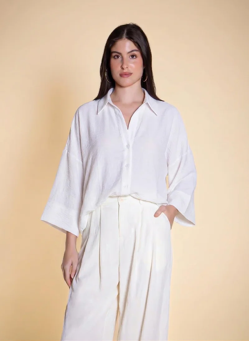 COTTON BLEND SHIRT White