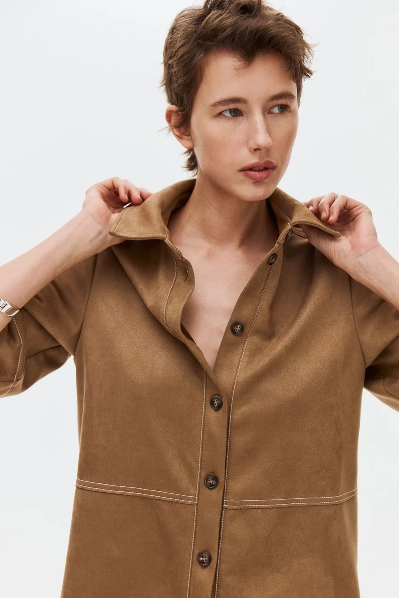 Shirt Beige Dark