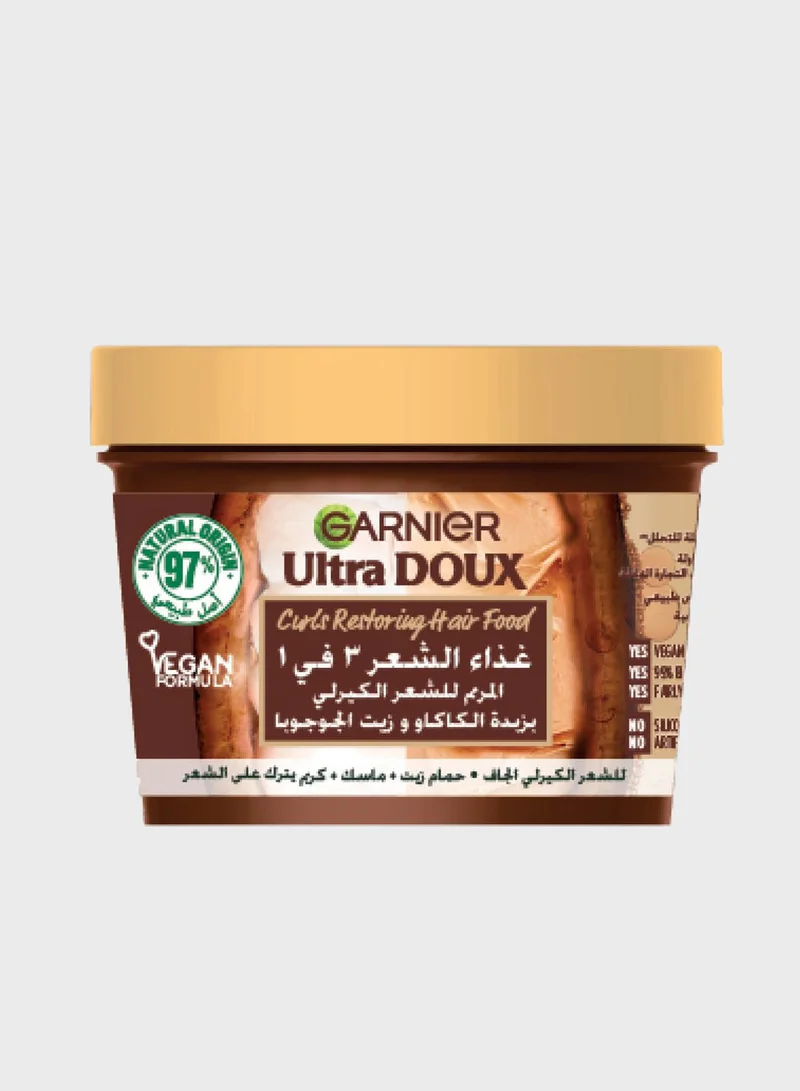 Garnier Ultra Doux Hair Food 3-in-1 Curls Restoring Hair Mask, Cocoa Butter, 390ML