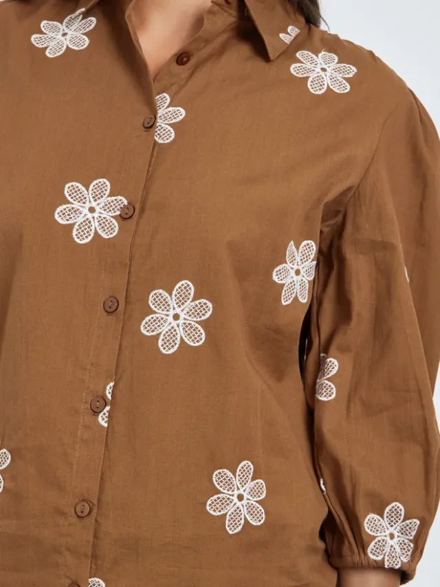 Styli Embroidered Relaxed Fit Shirt blue – image 4