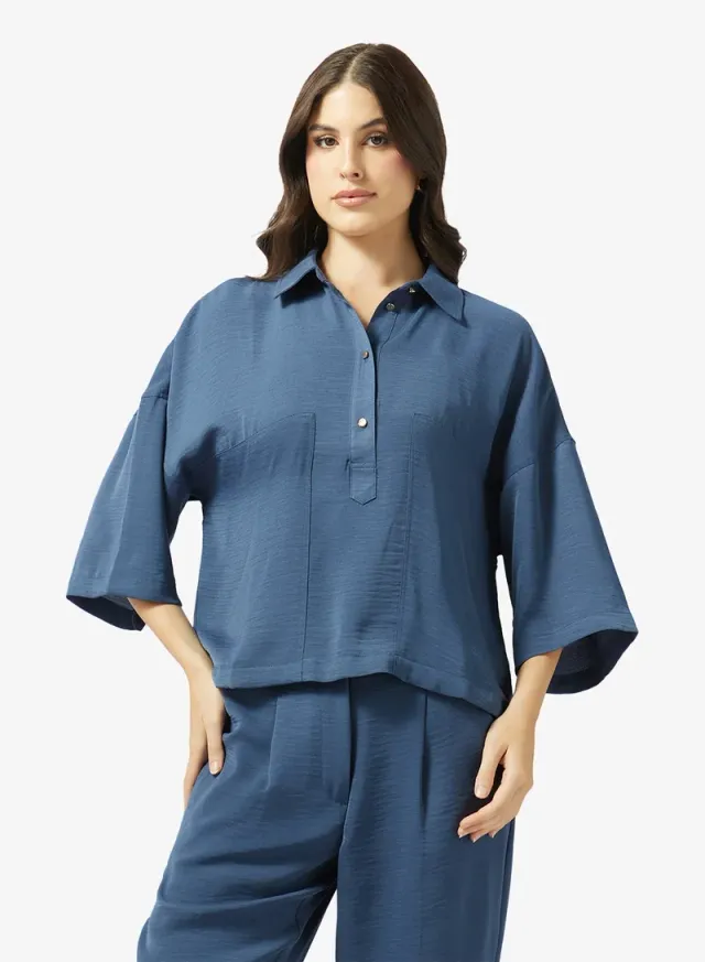 VMICELYN 3/4 Shirt Dark Denim – image 4